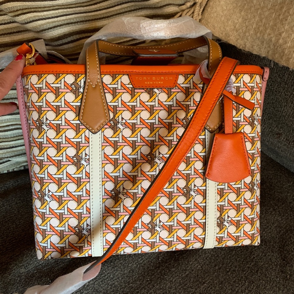 Authentic TORY BURCH LINK triple compartments satchel/Crosby - Picture 13 of 16